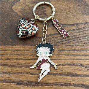 Betty Boop Keychain with Heart Charm